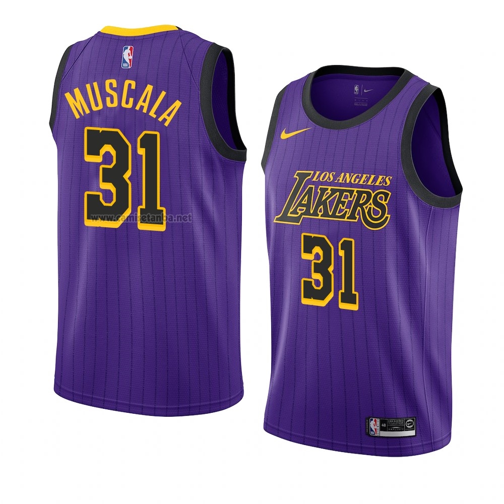 Camiseta Los Angeles Lakers Mike Muscala #31 Ciudad 2018-19 Violeta